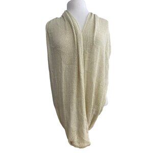 Steve Madden Cream & Gold Knit Infinity crochet Scarf Lightweight Style Womens A